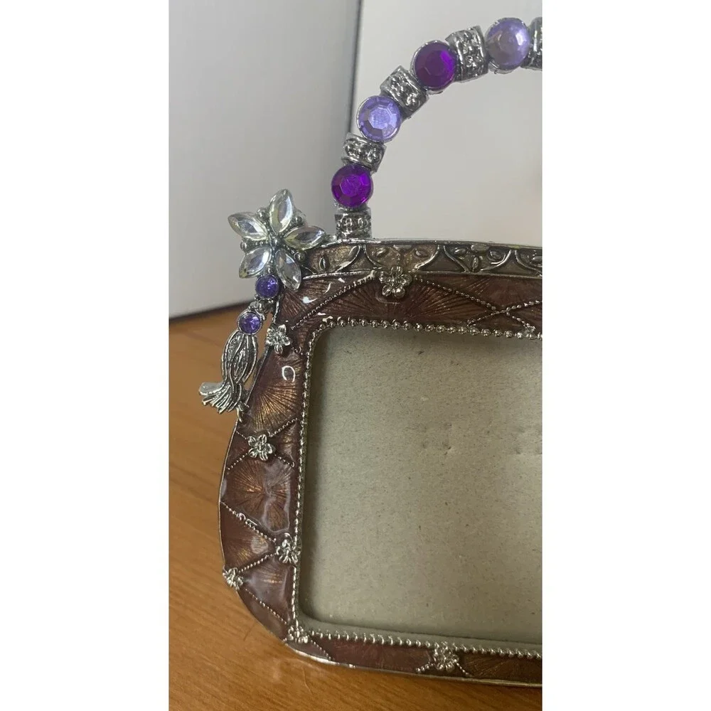 Pretty Purse Metal Picture Frame With Bling 5” X 4.5”